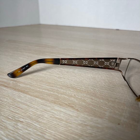 Gucci GG2809 HBC Eyeglasses Gold Brown Frames Only 56-16-130 Made in Italy - Picture 4 of 8